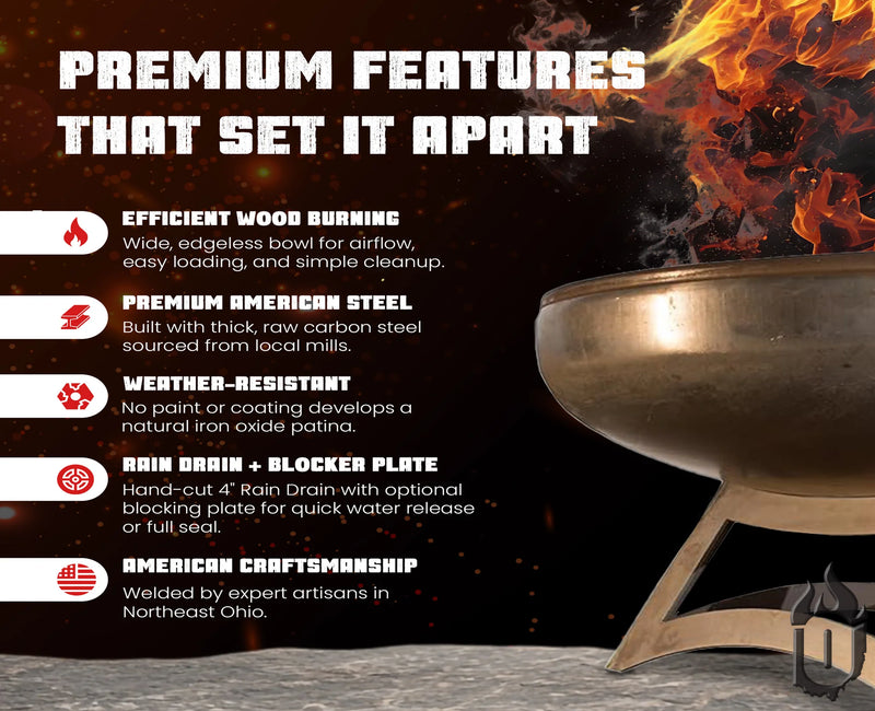 Ohio Flame 36" Liberty Fire Pit with Hollow Base OF36LTY_HB
